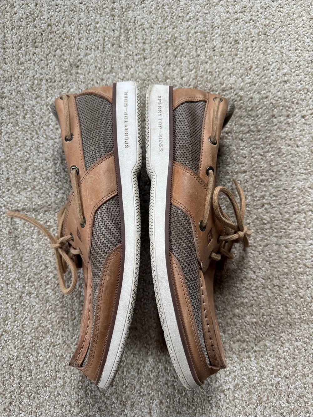 Sperry Men’s Brown Leather and Mesh Boat Shoes